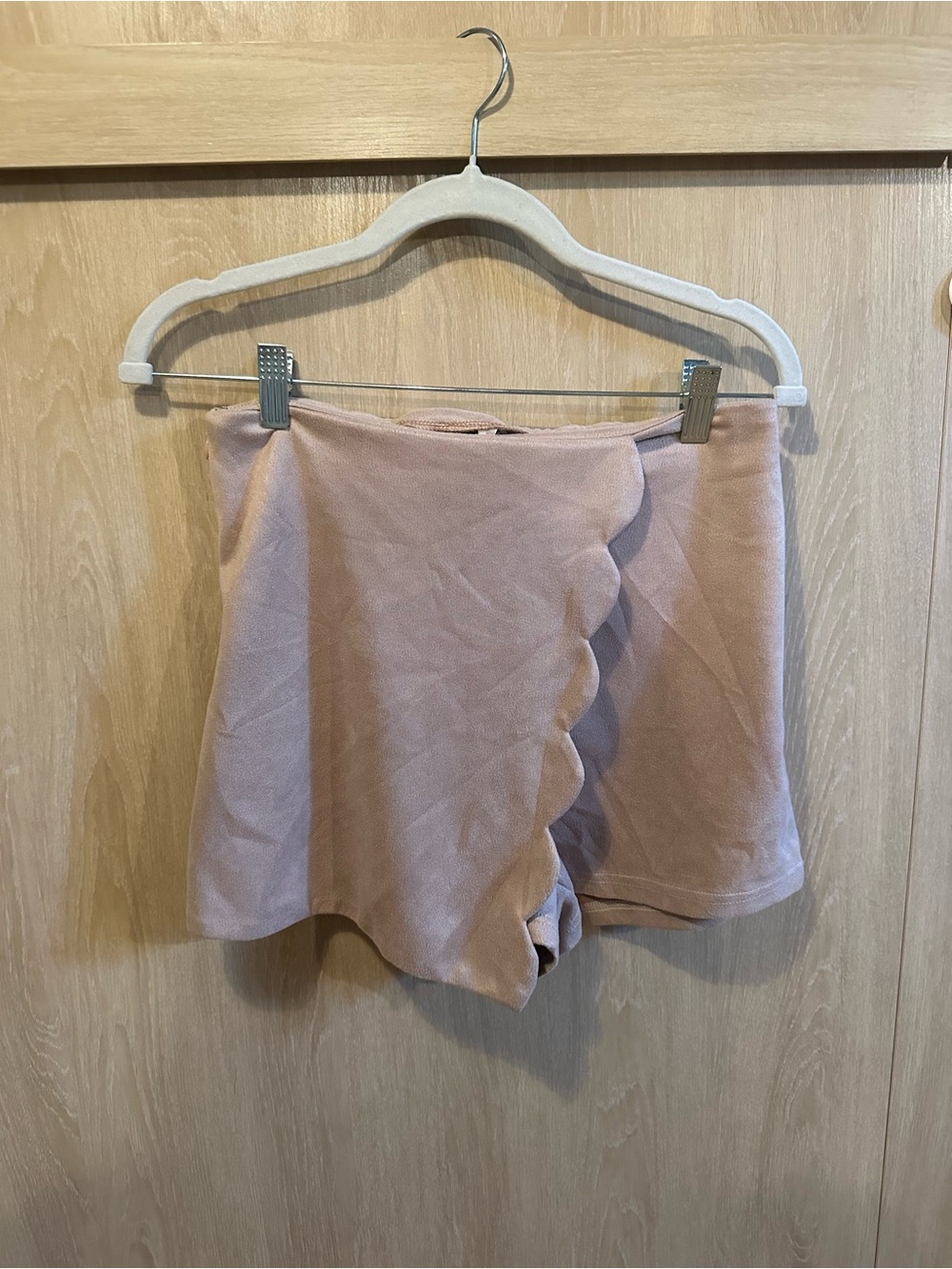 SHEIN Blush Pink Scalloped Mini Skort